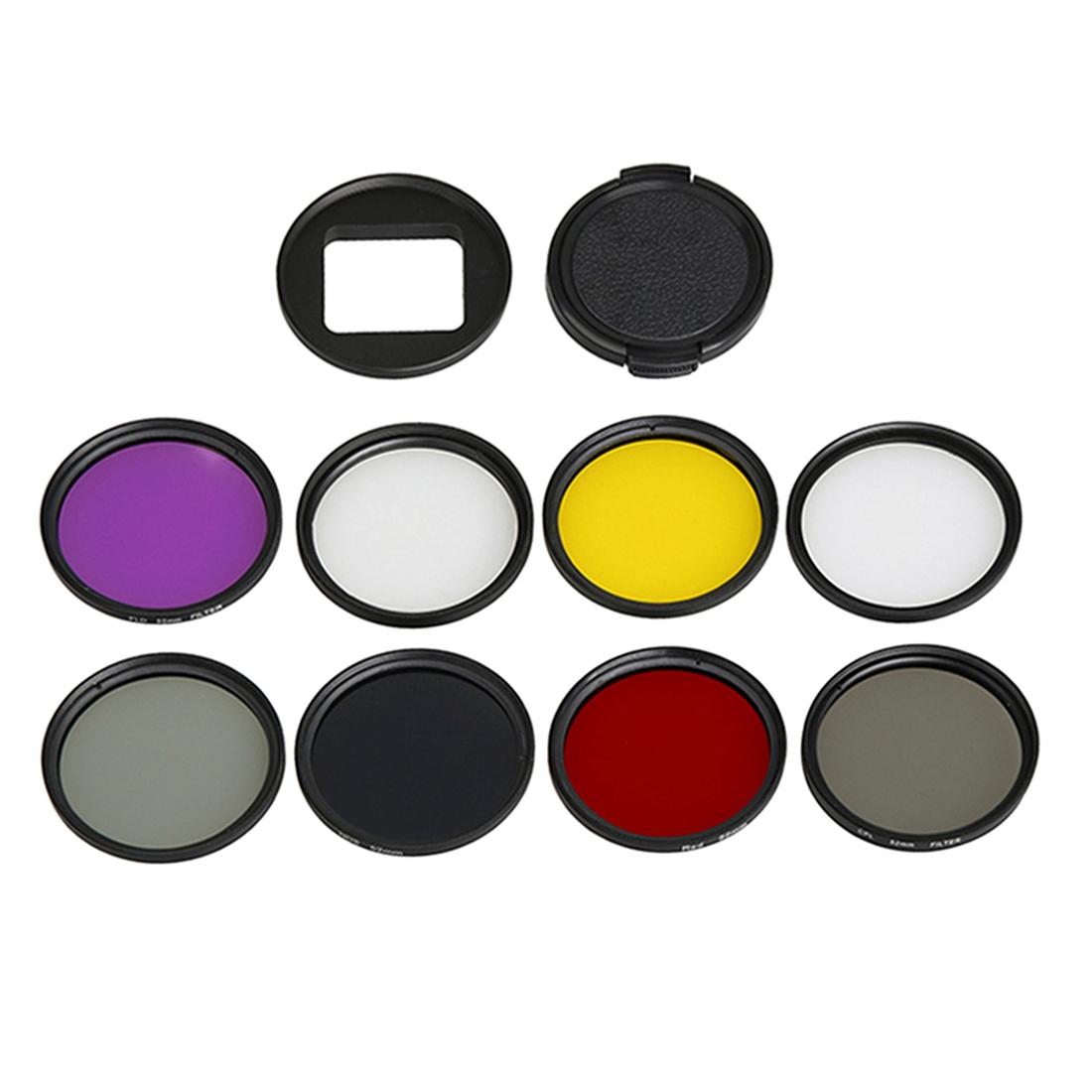 52mm Lens Filter Set for Gopro Hero5 Action Camera - Cpl Uv Nd8 Nd2 Star 8 Fld