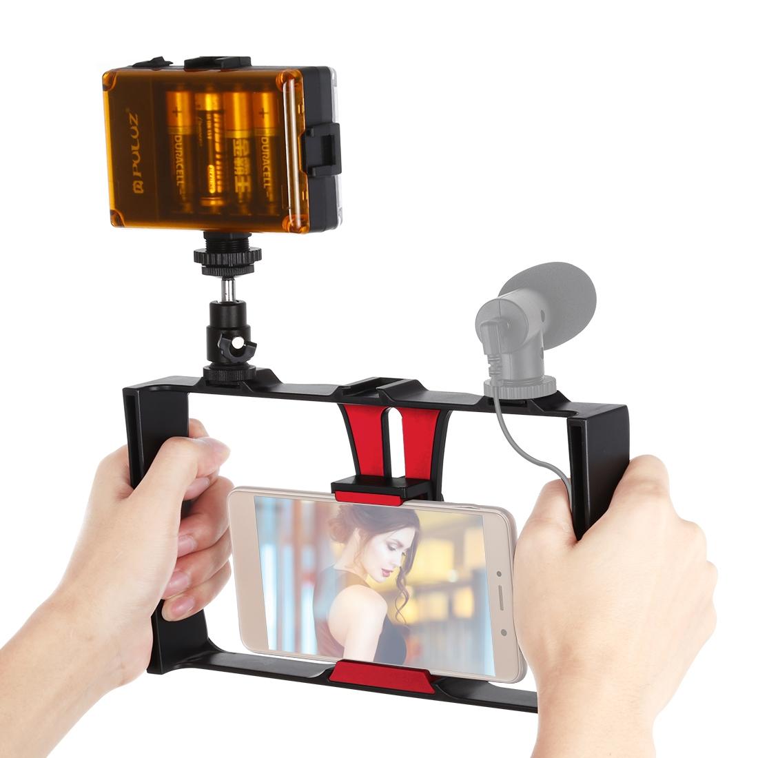Vlogging Live Broadcast Led Selfie Light Kit With Tripod Head - Blue