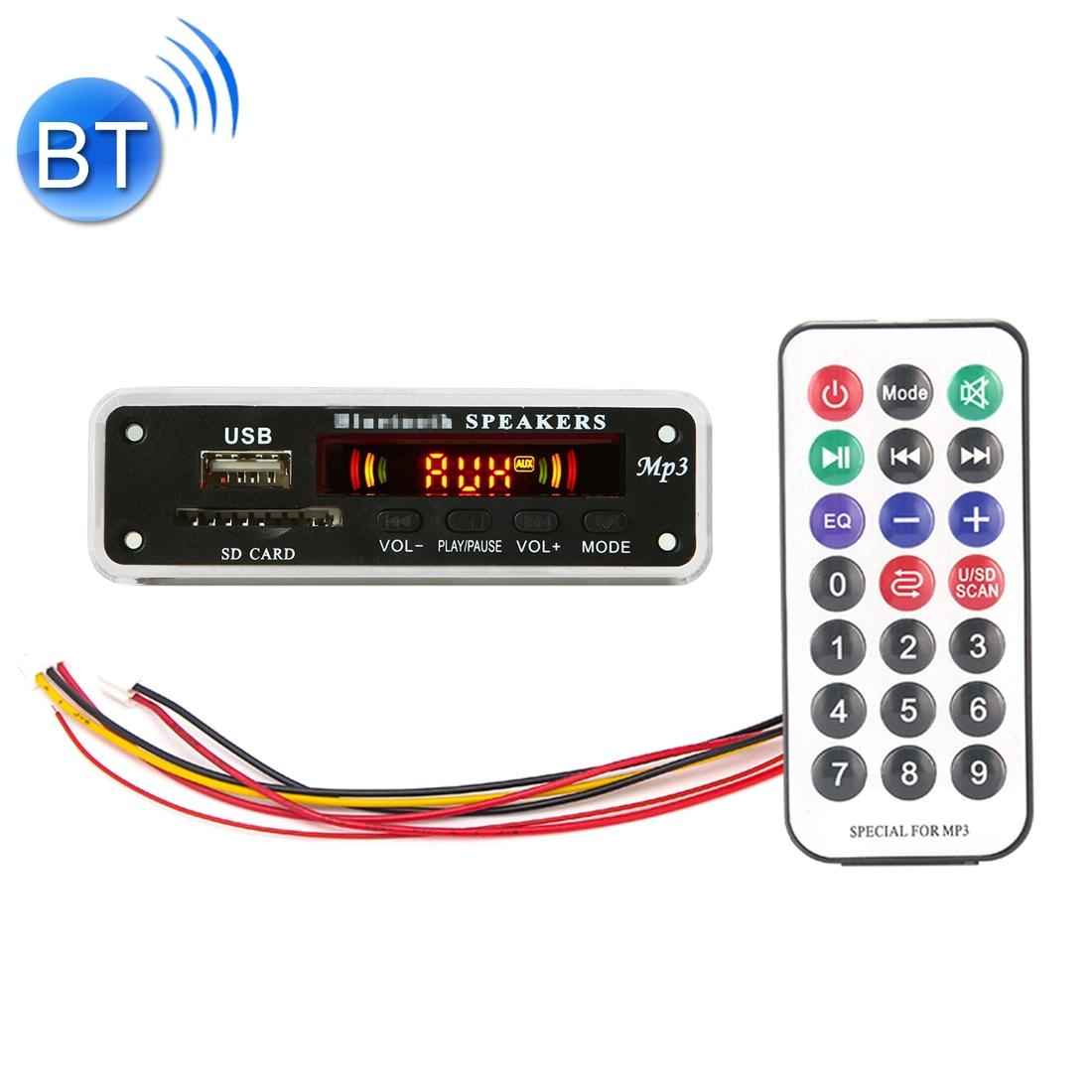 12V Car Audio Mp3 Player Board With Bluetooth & Remote - Fm Radio Sd / Usb