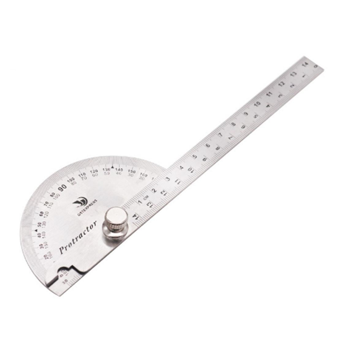 Stainless Steel Protractor with 0-145mm Arm and 0-180 Degree Angle Measurement