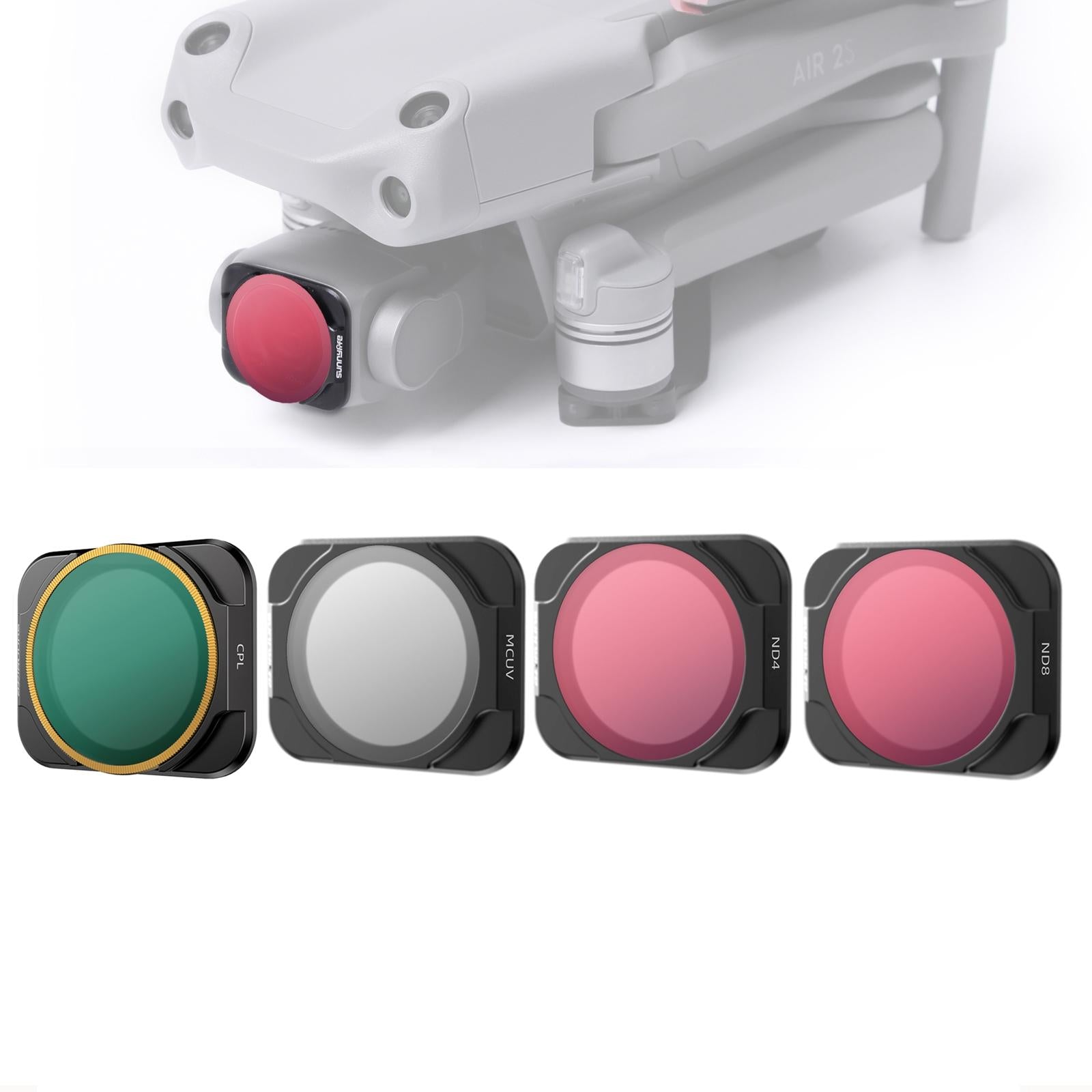 4-in-1 Lens Filter for Dji Air 2s Mcuv Cpl Nd4 Nd8