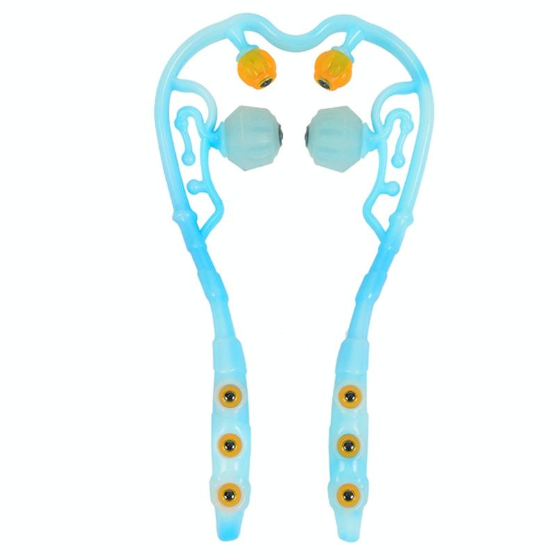Multi-Function Cervical Massager Shoulder & Neck Roller Magnetic Therapy Blue