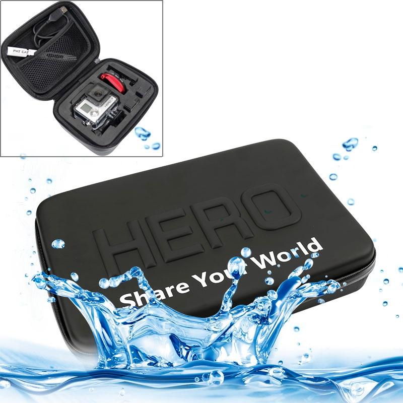 Portable Shockproof Waterproof Travel Case for Action Cameras - Fits Gopro Insta360 Dji - 16cm x 12cm x 7cm