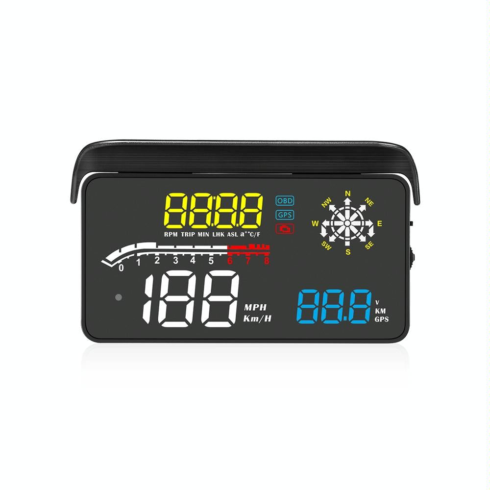 Car Obd2 Hud Head Up Display Gps Speed Meter With Speed Voltage And Water Temp Speed Alarm