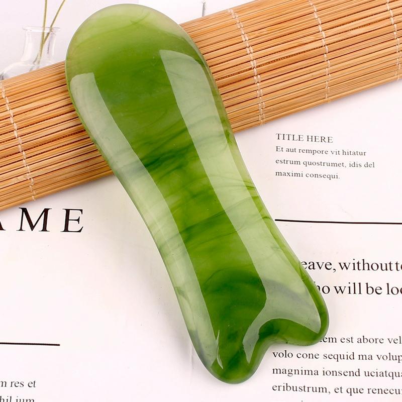 Facial Massage Stick For Beauty Salon Green Resin Scraping Sheet