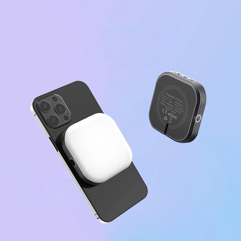 Rechargeable Mini Magnetic Selfie Light - Tri-colour Temperature