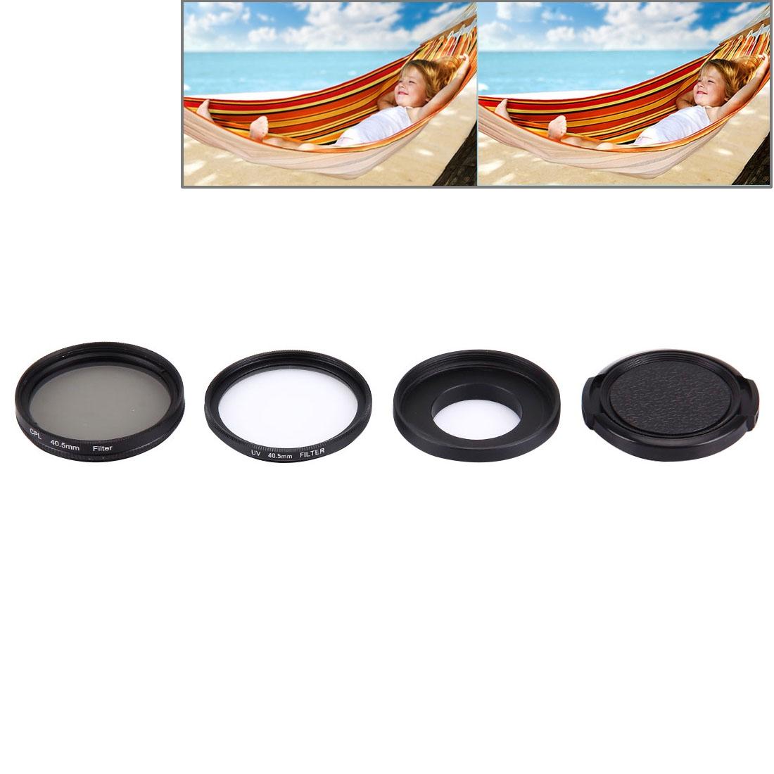 Professional 40.5mm Lens Filter Kit for Gopro Hero4 / 3 / 3+ with Waterproof Housing and Adapter Ring