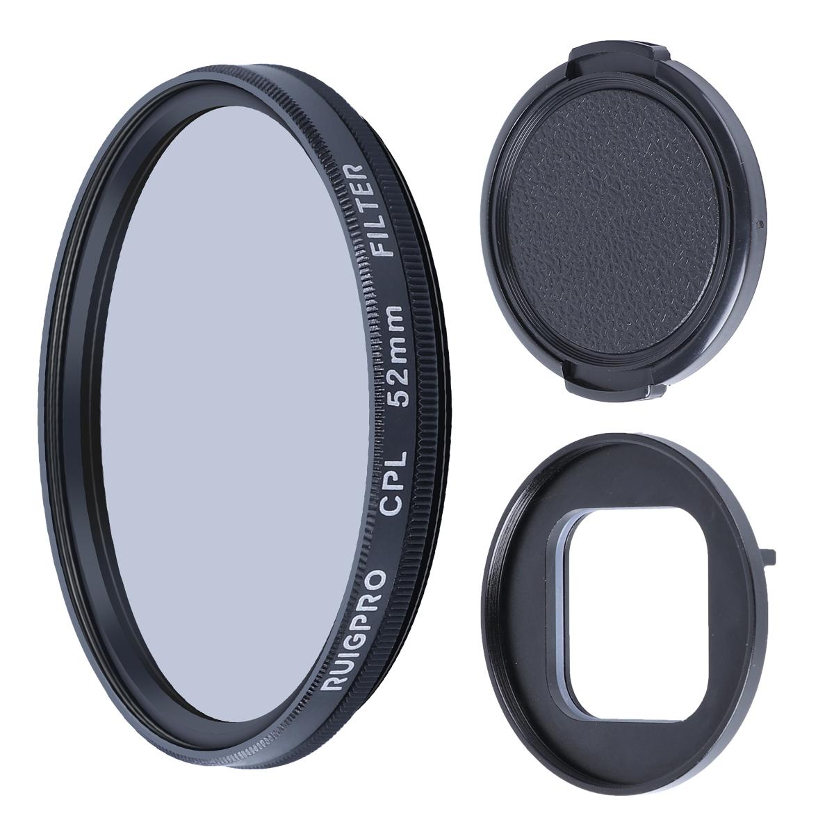 52mm Cpl Lens Filter with Adapter Ring and Cap for Gopro Hero10 / 9