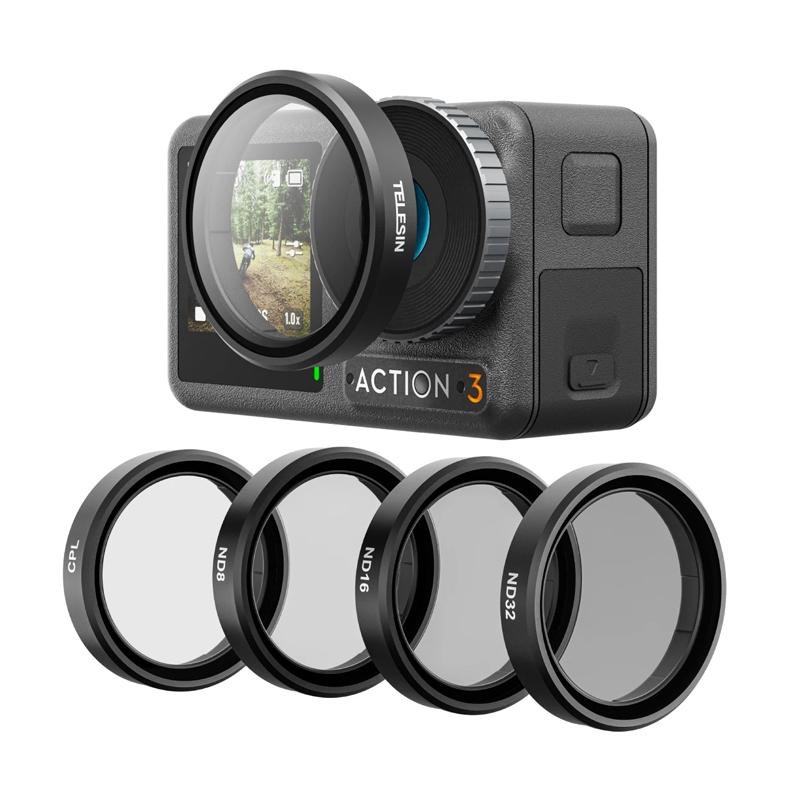 Aluminum Alloy Cpl Filter Set for Dji Action 3 / 4 Lens