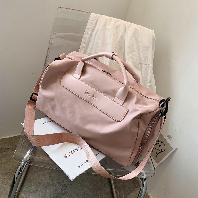 Large Sports Bag with Separate Shoe Compartment - Pink