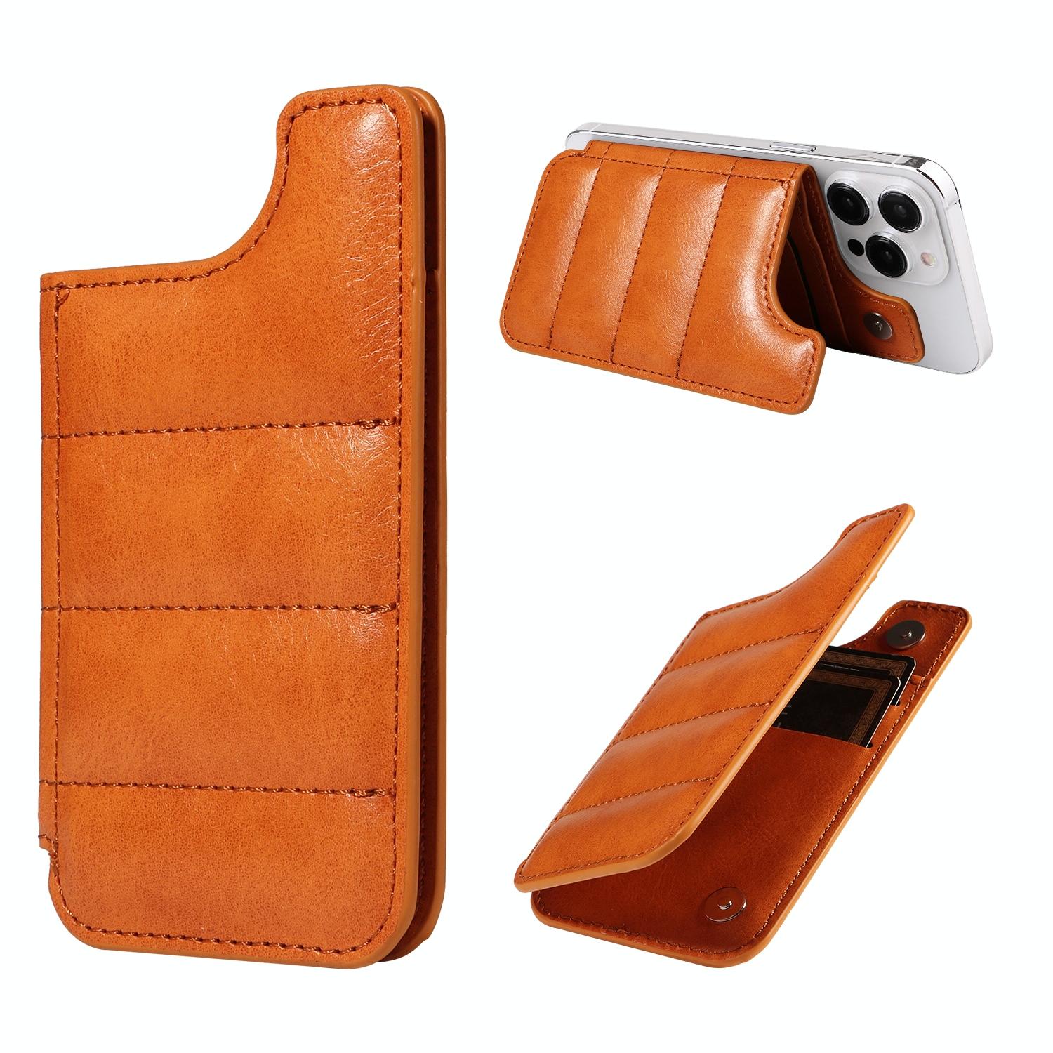 Vintage Cow Print Sewing Card Phone Sticker - Brown