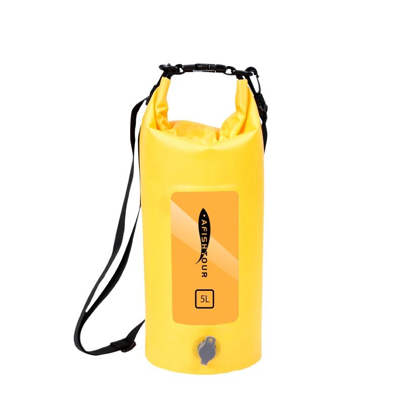 5L Waterproof Drifting Stream Bag Foldable Storage Bucket - Yellow