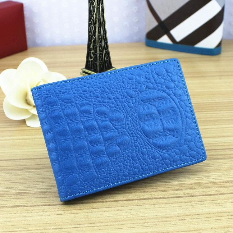 Universal Crocodile Pattern Driver License Cover With Card Slot - Blue