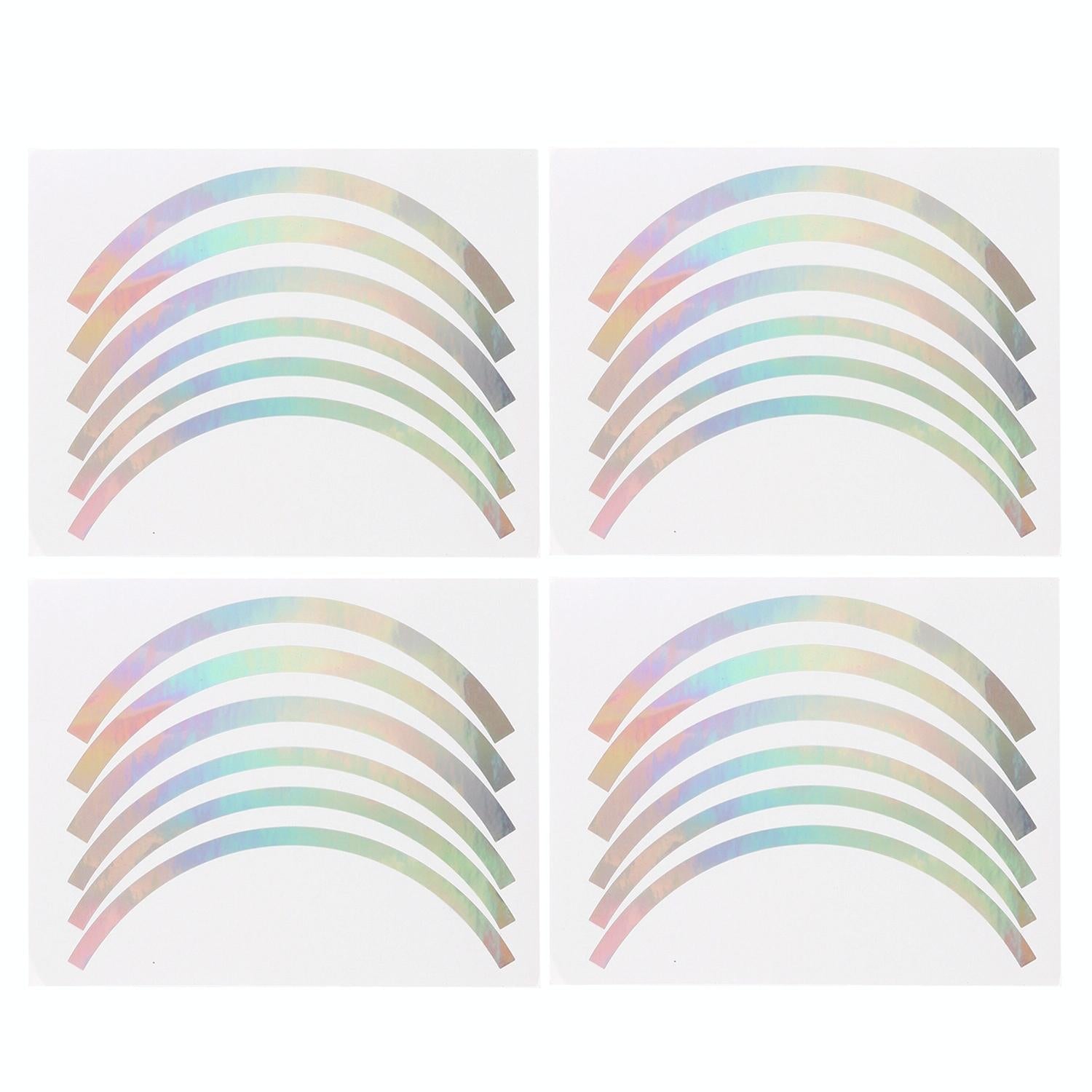 Blue Wheel Hub Sticker Set for Scooter / Bike / Electric Vehicle 2 Pcs - Silver Colorful