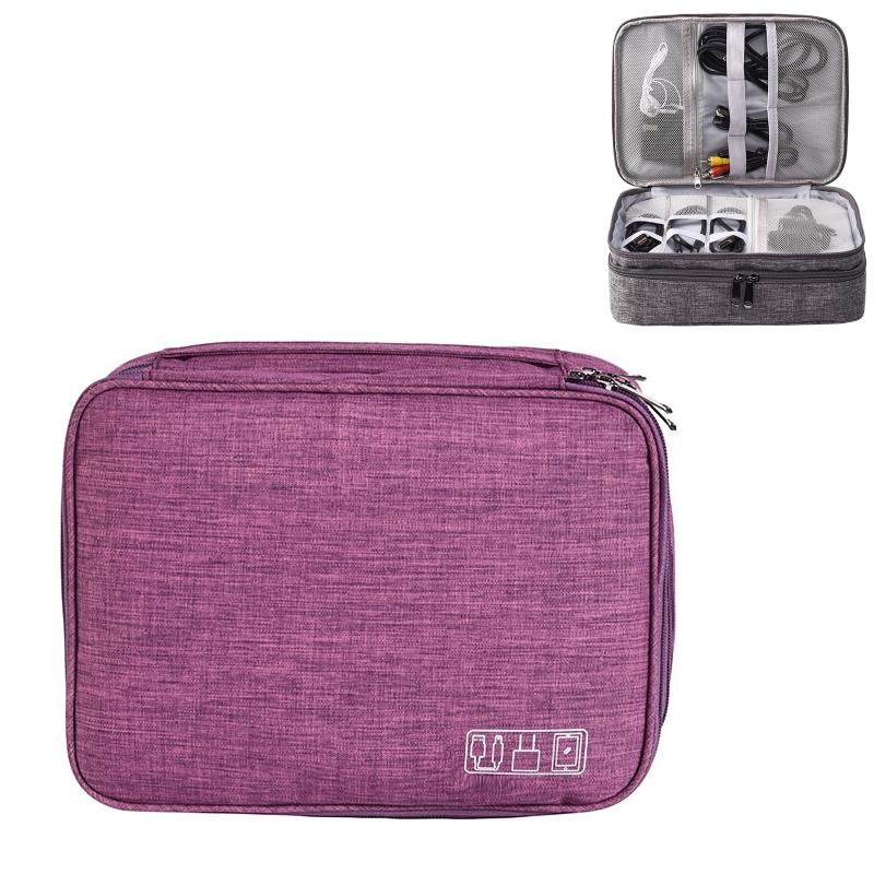 5-inch Digital Earphone Storage Bag - Multifunctional - Purple