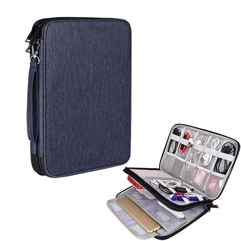 Waterproof Multi-function Storage Bag for Digital Accessories - l - Navy Blue