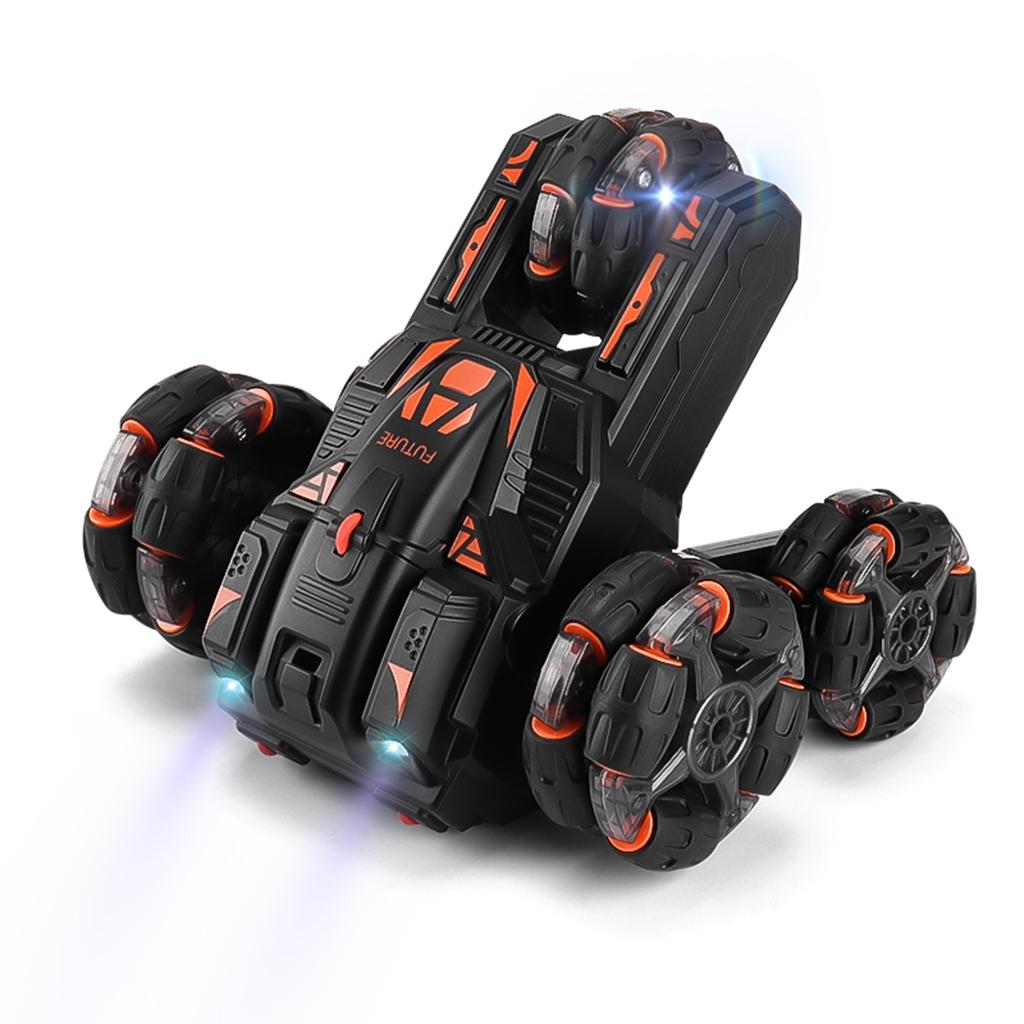 360-degree Swing Arm Rc Stunt Car - 2.4g Single Control 5 Wheels - Black