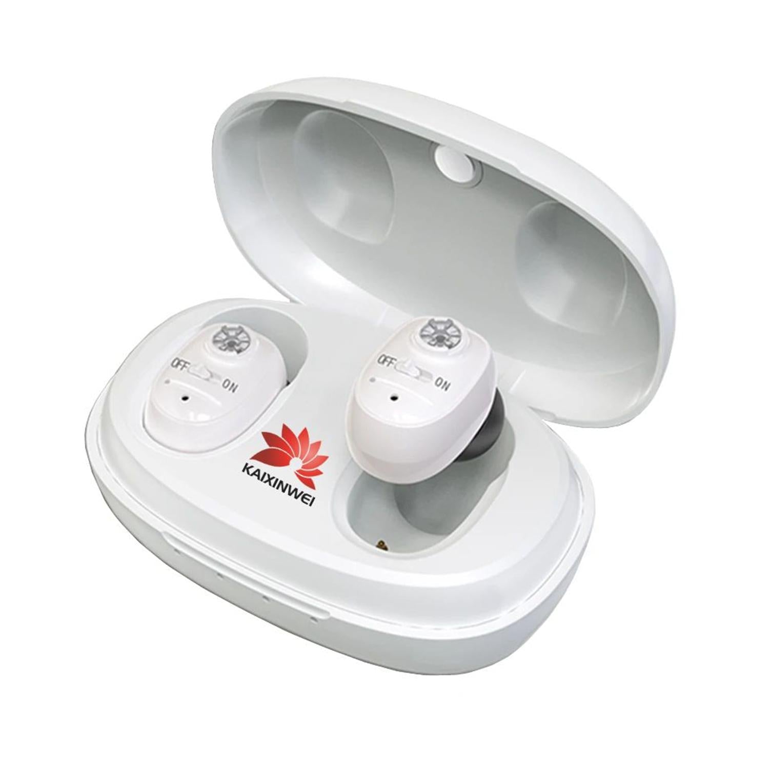 Compact In Ear Hearing Aid Amplifier White