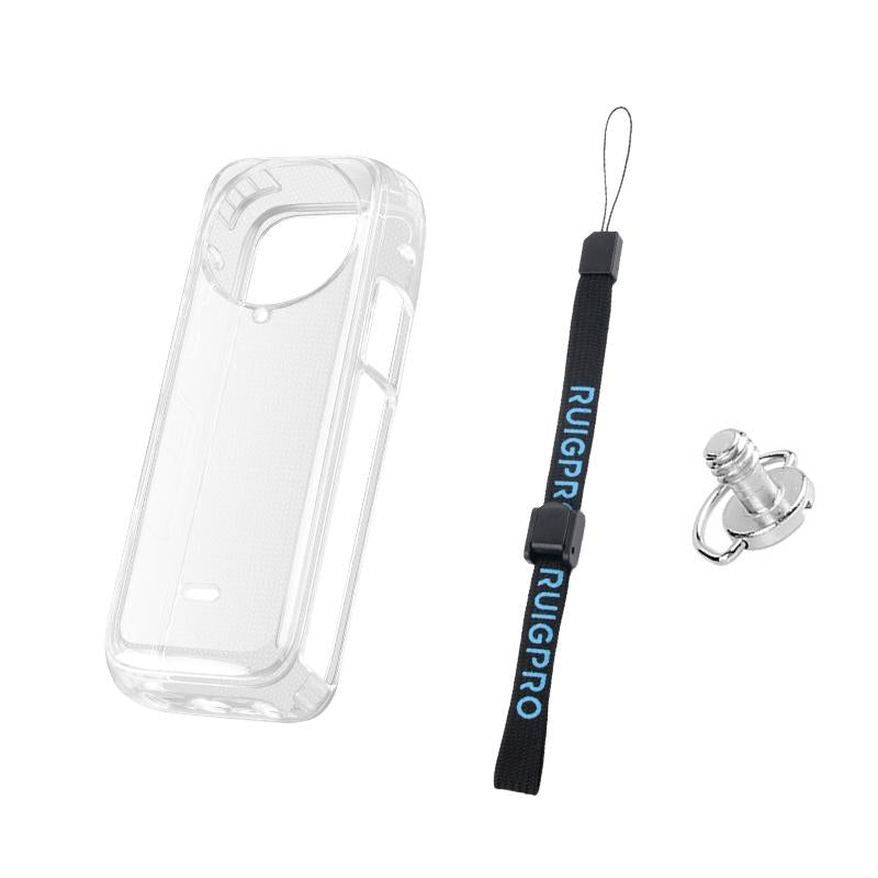Clear Soft Tpu Protective Case for Insta360 X4 - 1.5mm Thickness - Transperant - With Hand Strap