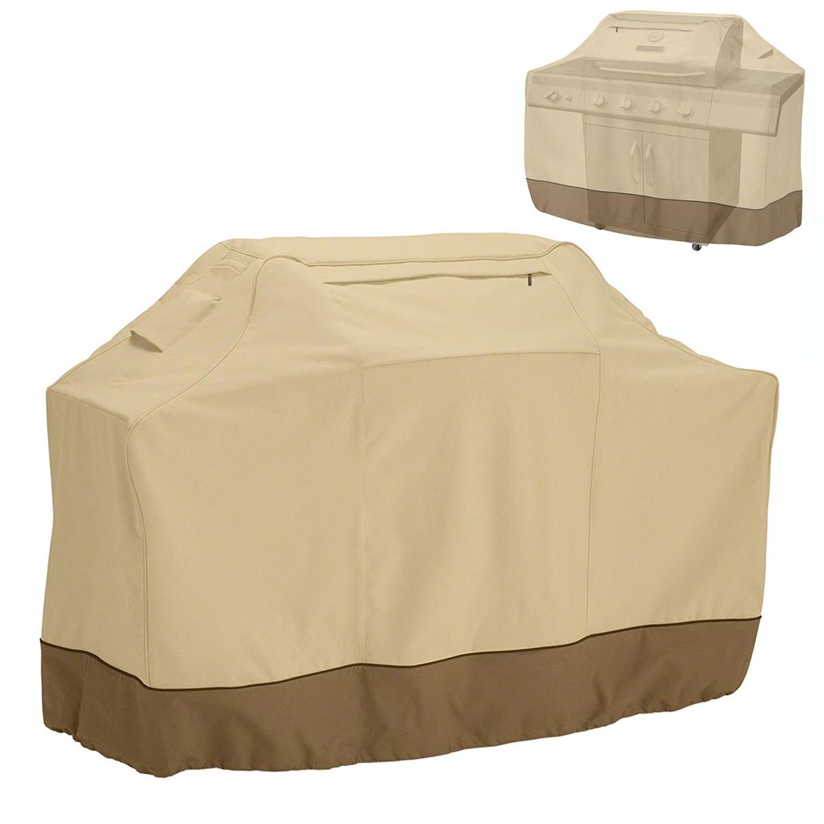Waterproof Bbq Cover with Sundry Bag - 190x71x117cm Beige