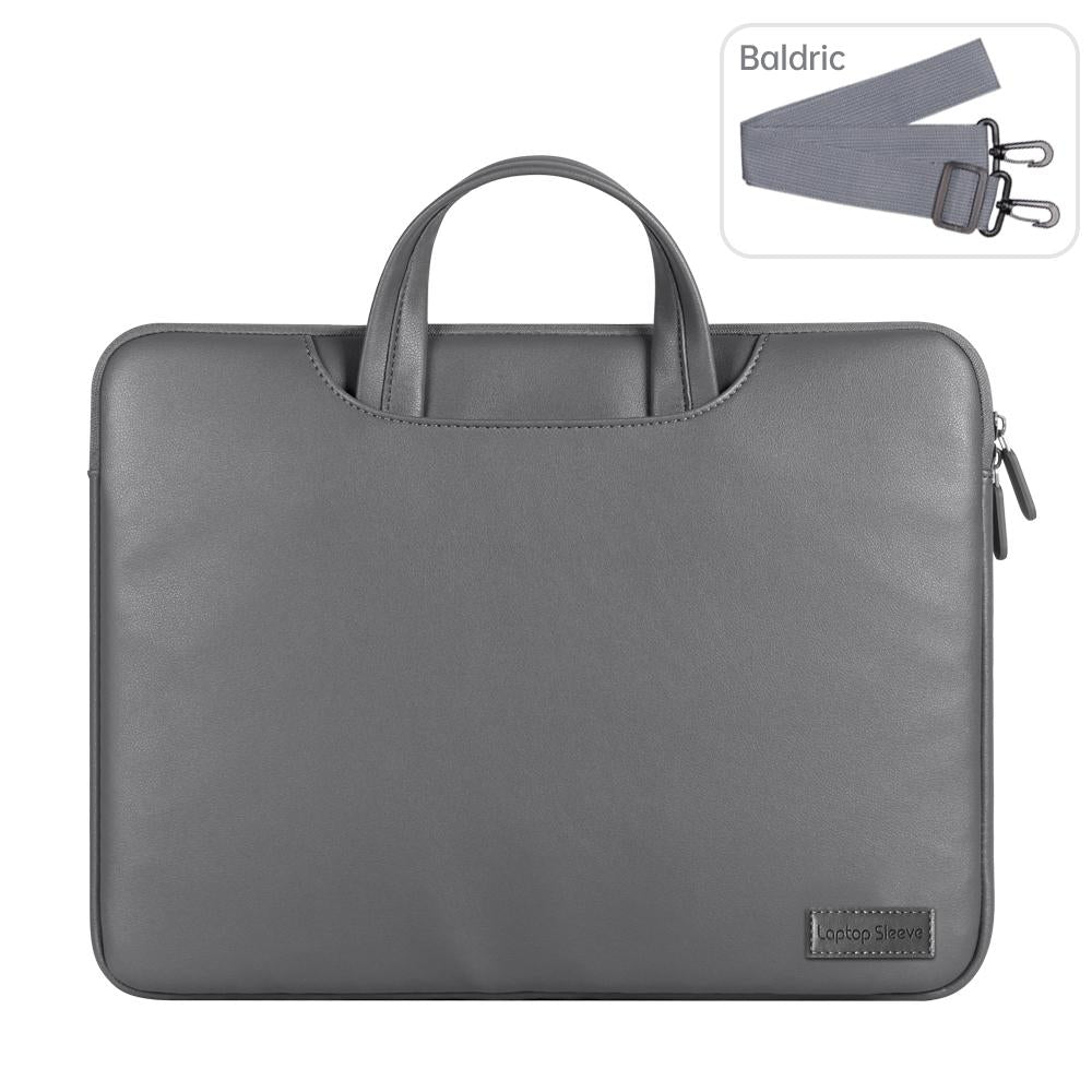 13 / 14 Inch Waterproof Pu Laptop Inner Bag - Grey