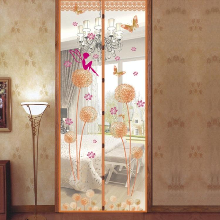 90x210cm Magnetic Summer Mosquito Screen Door Curtain - Beige