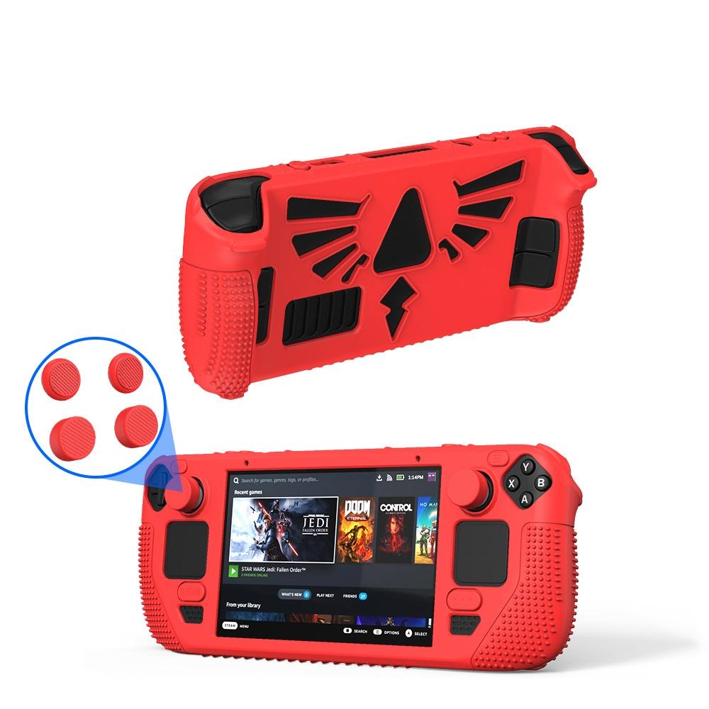 Silicone Protective Case with Holder for Steam Deck v V4-1 Pocket Consoles - Red