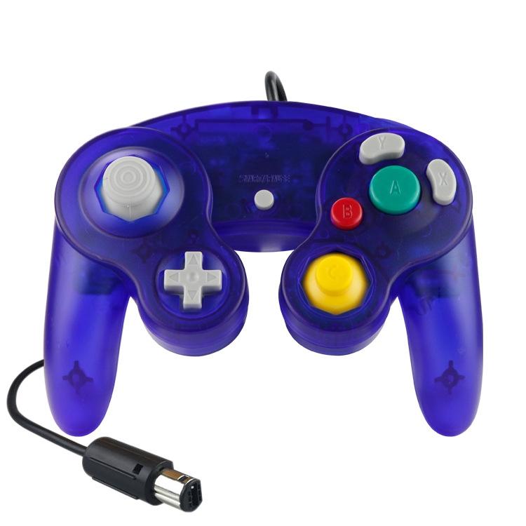 5 Piece Wired Game Controller for Nintendo Ngc - Transparent Blue