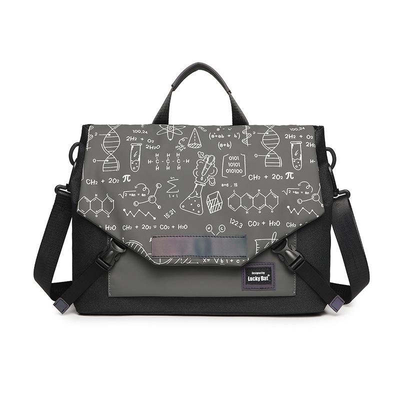 Anti-drop Crossbody Laptop Bag - Fits 13.3-16 Inch - Airbag Protection - Black Gray Equation