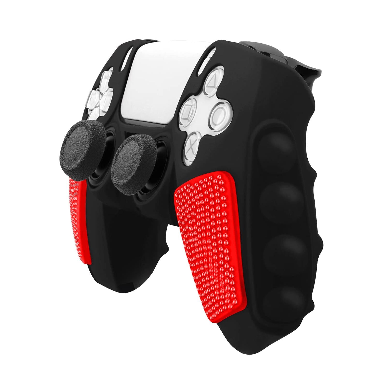 Silicone Gamepad Cover for Sony Ps5 - no Rocker Caps - Black Red