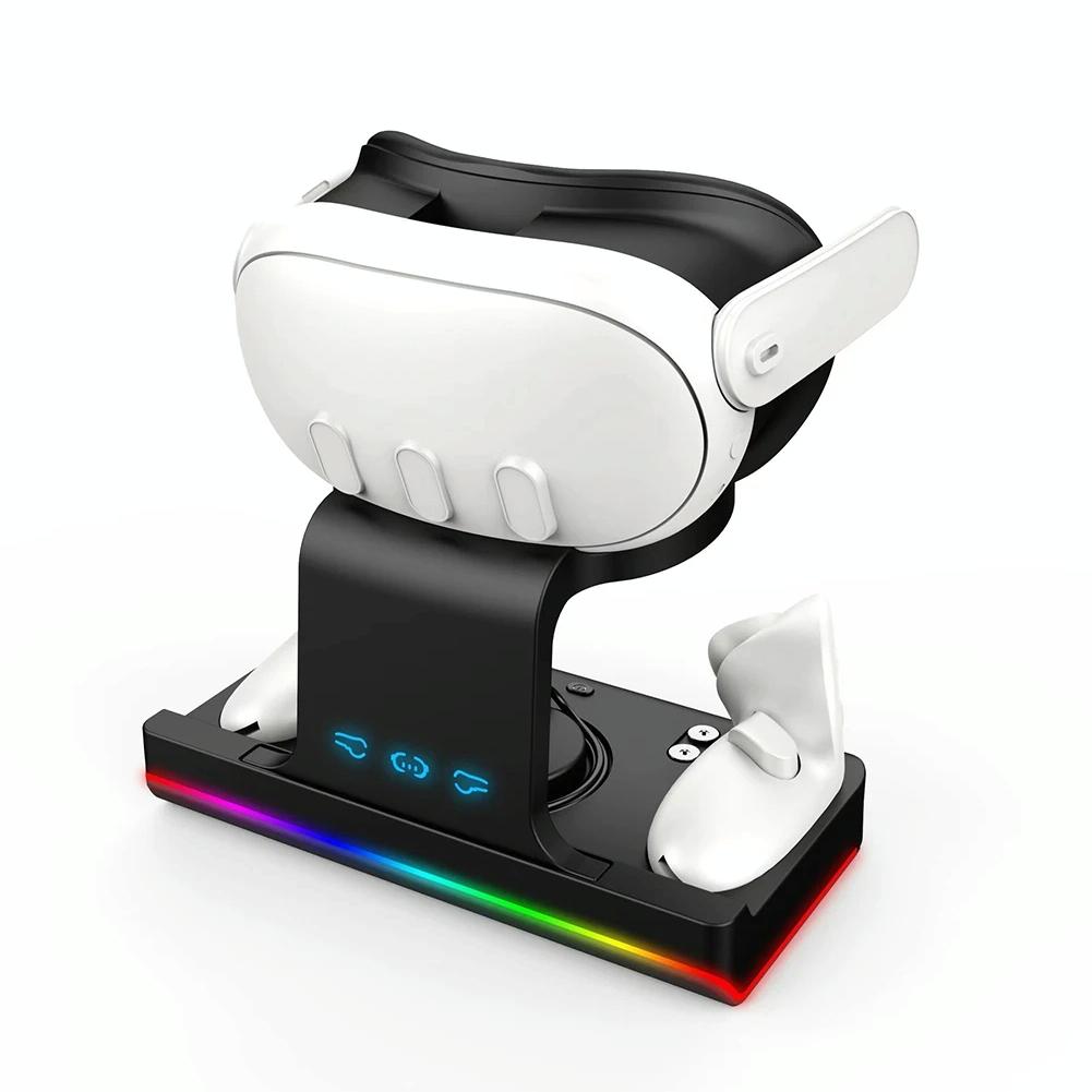 Meta Quest 3 Vr Charging Stand with Grip - Black