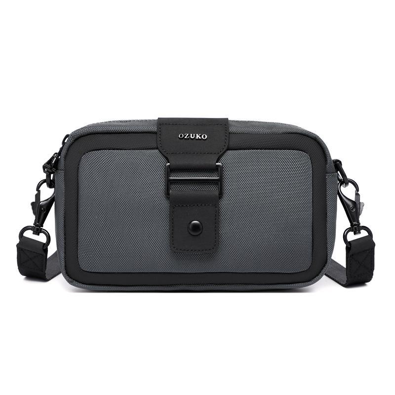 Waterproof Mini Crossbody Bag For Men Oxford Cloth Design - Grey