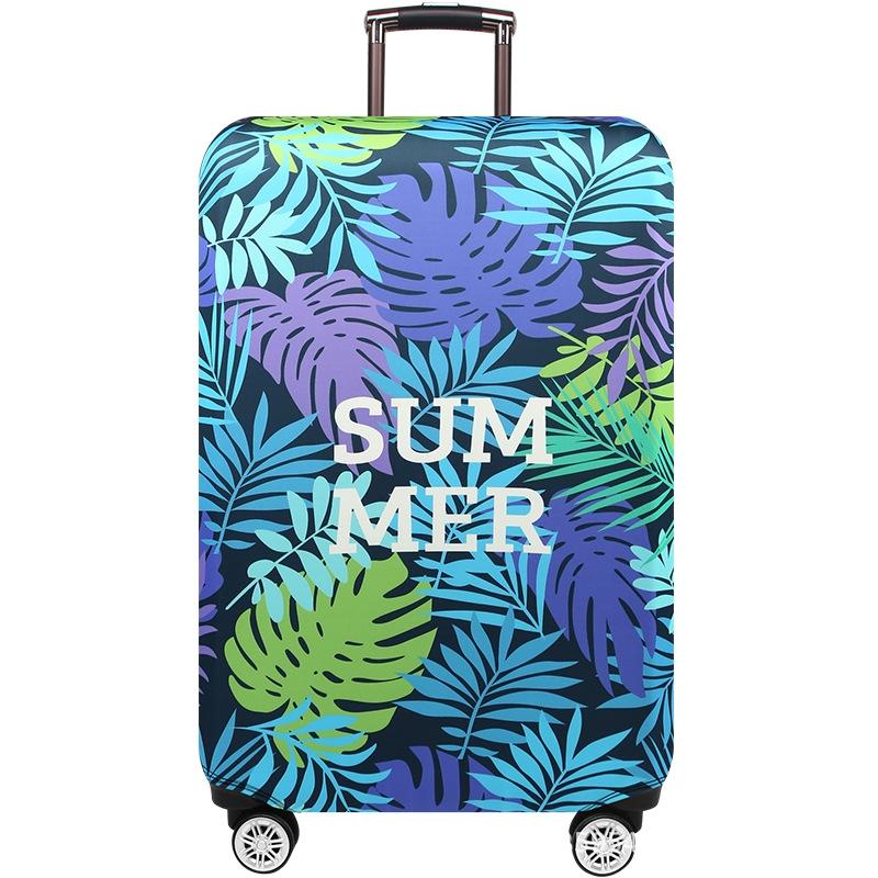 Stretchy Luggage Dust Cover - Durable & Protective - Size l - Tropical Palm - S