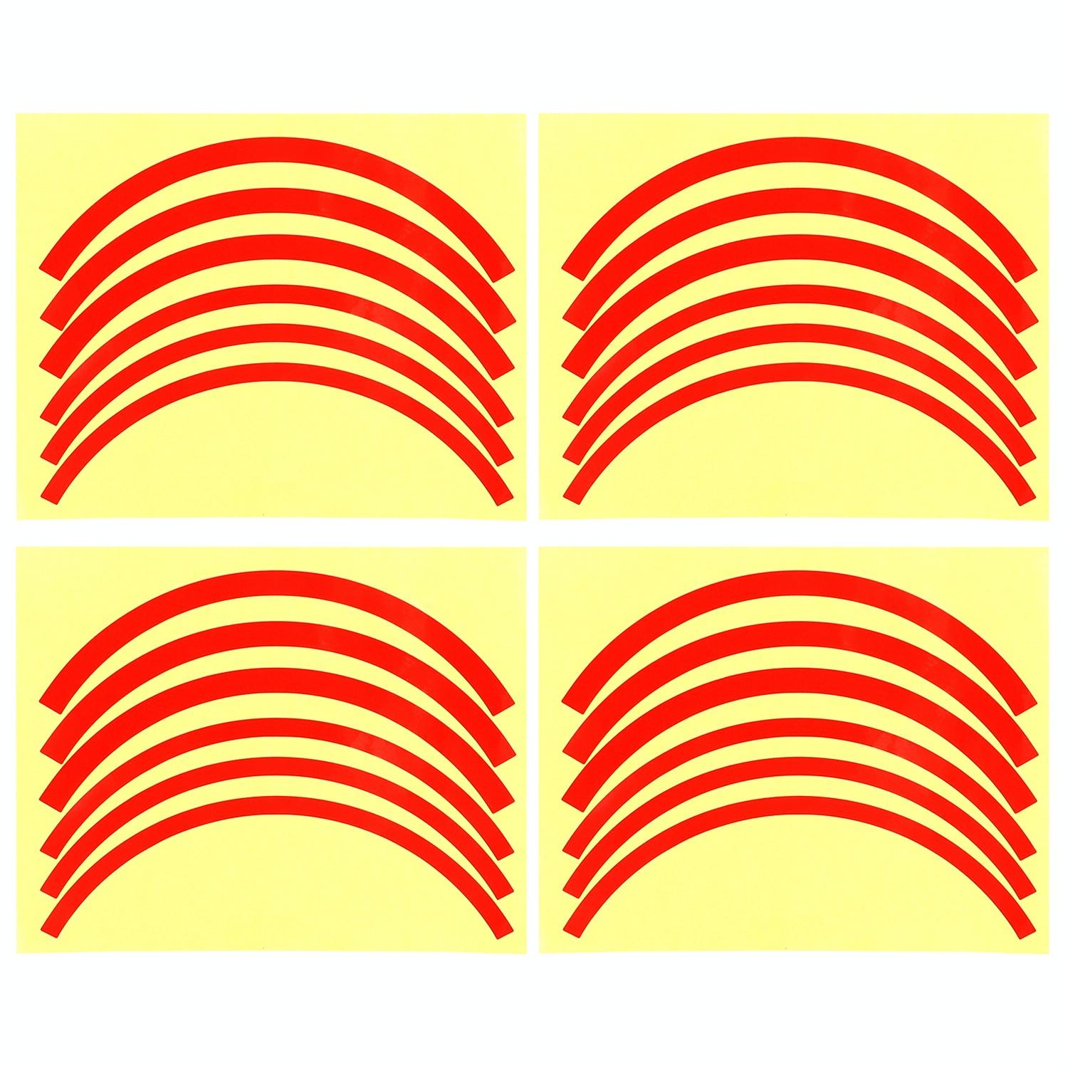 Blue Wheel Hub Sticker Set for Scooter / Bike / Electric Vehicle 2 Pcs - Red