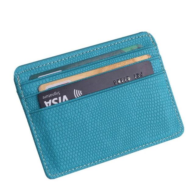 Lizard Pattern Pu Leather Card Holder Compact Bank Card Set - Sky Blue