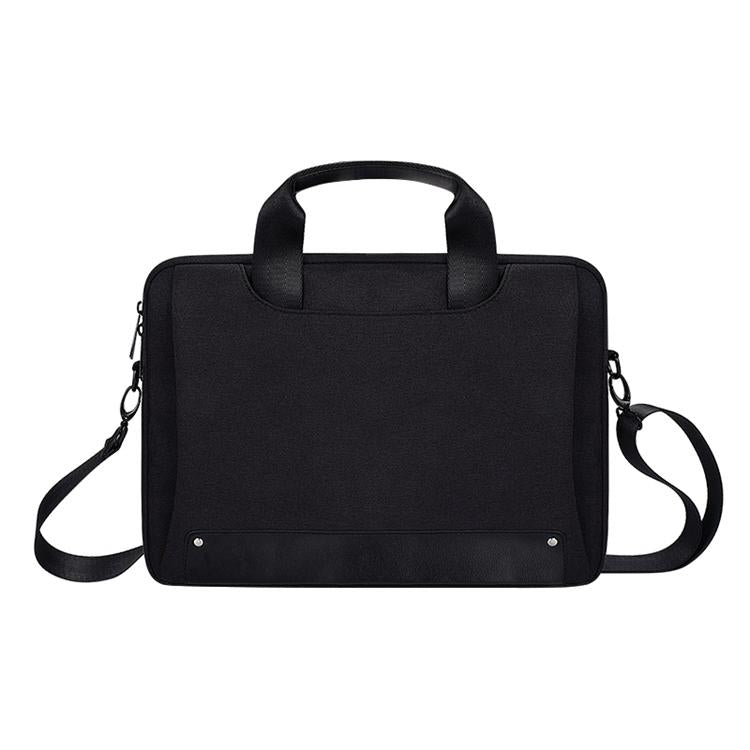 Waterproof Oxford Cloth Laptop Bag with Concealed Handle & Luggage Tie Rod - Black