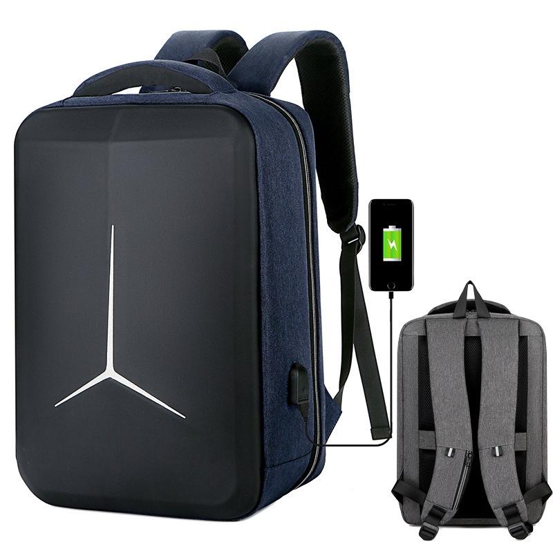 Waterproof Business Laptop Backpack with Usb Port - Multifunctional - Navy Blue - 17 Inch