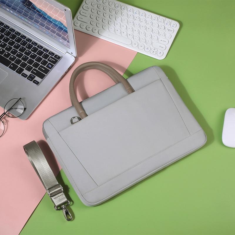 13-13.3 Inch Laptop Bag Crossbody Briefcase in Oxford Cloth - Gray - 14 - 14.6 Inch