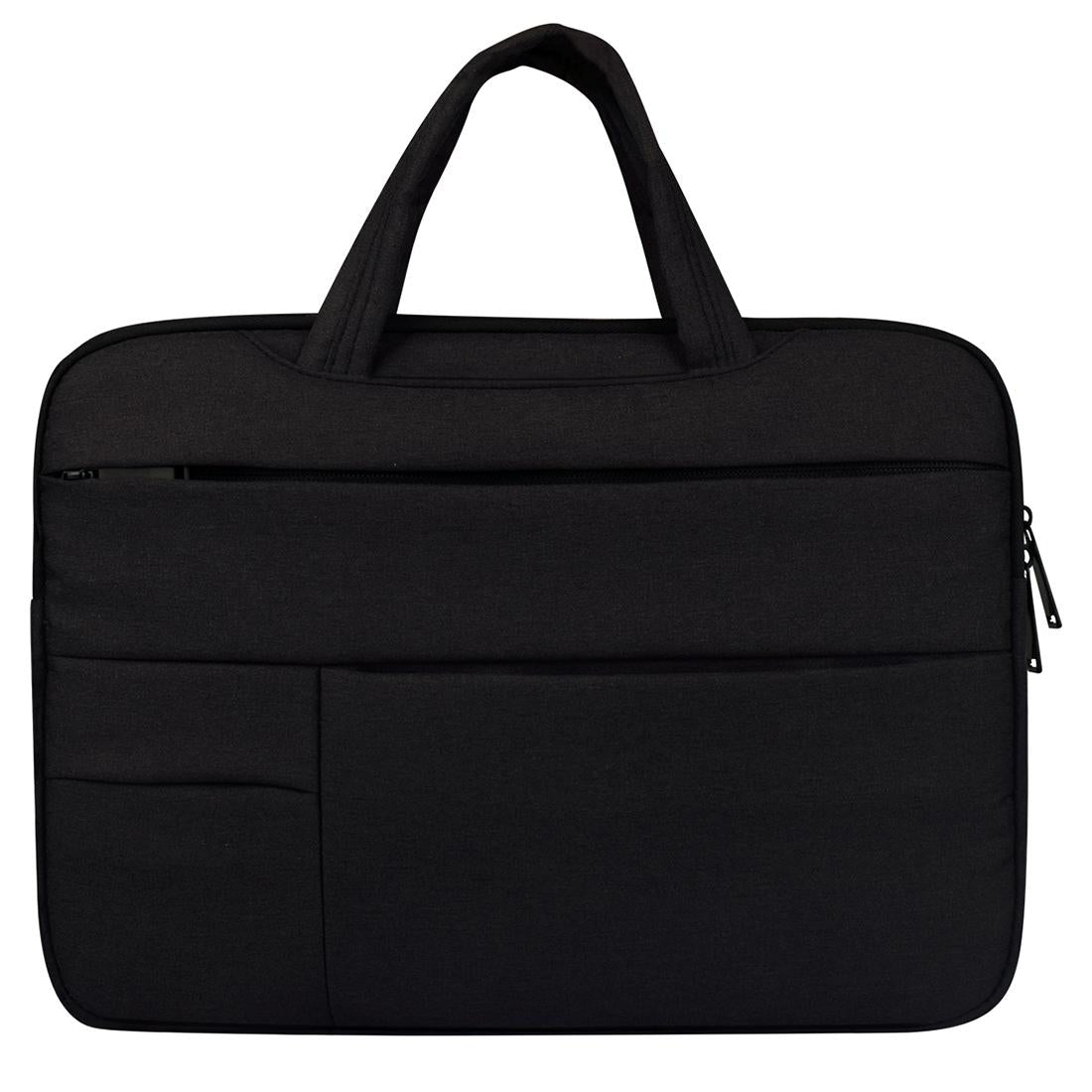 14 Inch Laptop Tablet Bag With Multiple Pockets And Soft Handle - Black