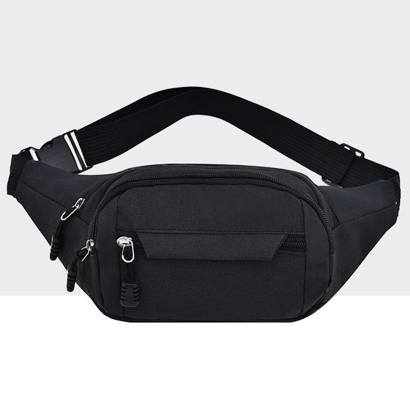 Waterproof Multi Pocket Chest Bag For Sports - Black