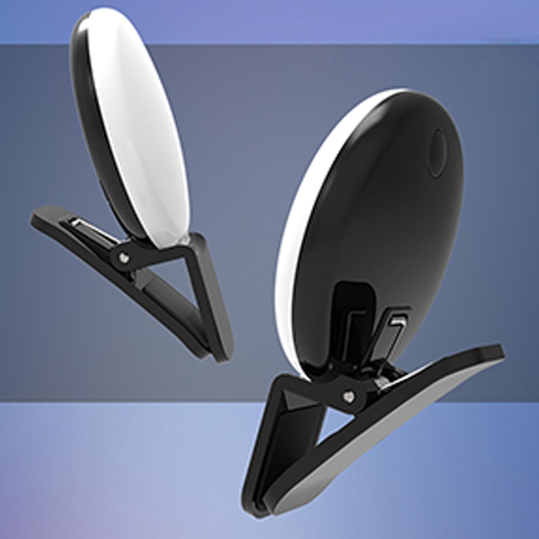 Portable Mini Beauty Light for Smartphones - 3 Brightness Levels 9 Led Warm / White - Iphone Galaxy Huawei Xiaomi Lg Htc - Black