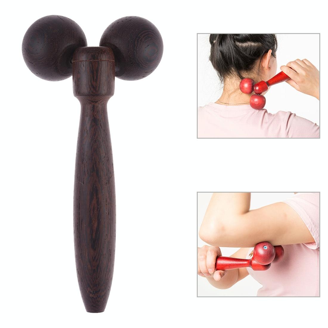 Black Wenge Manual Roller Massager Solid Wood