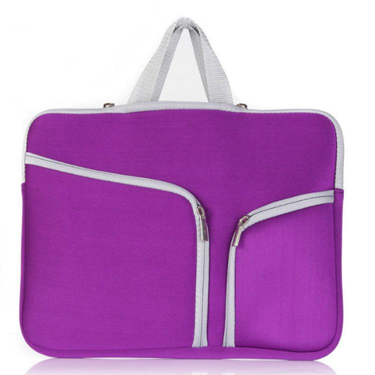 15.6 Inch Multi-Pocket Laptop Liner Bag For Diving Material Computer - Purple