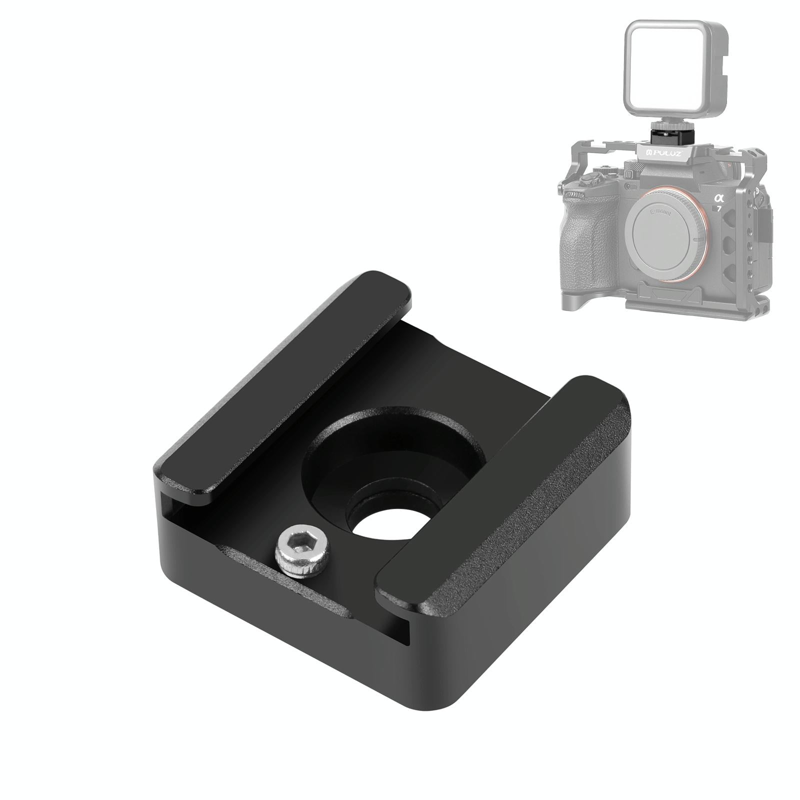Aluminum Cold Shoe Mount For Microphone Or Flash Light - Black