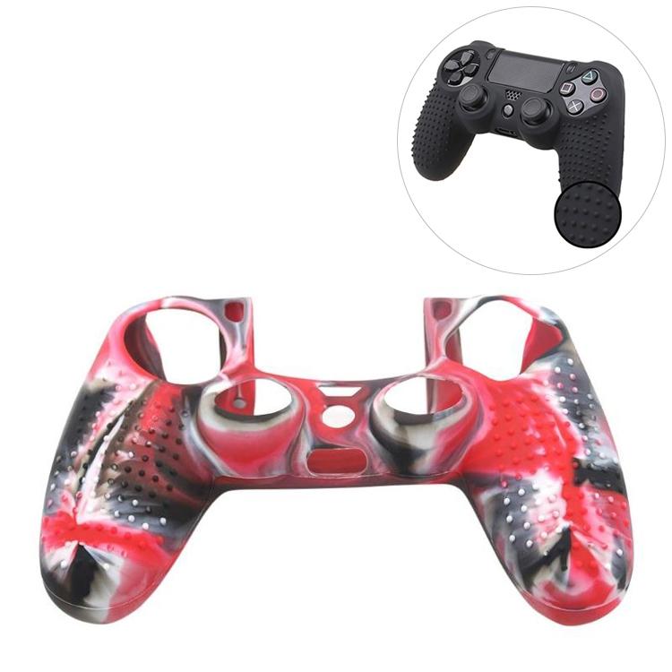 Silicone Protective Case for Sony Ps4 - Non-slip - Red + Black