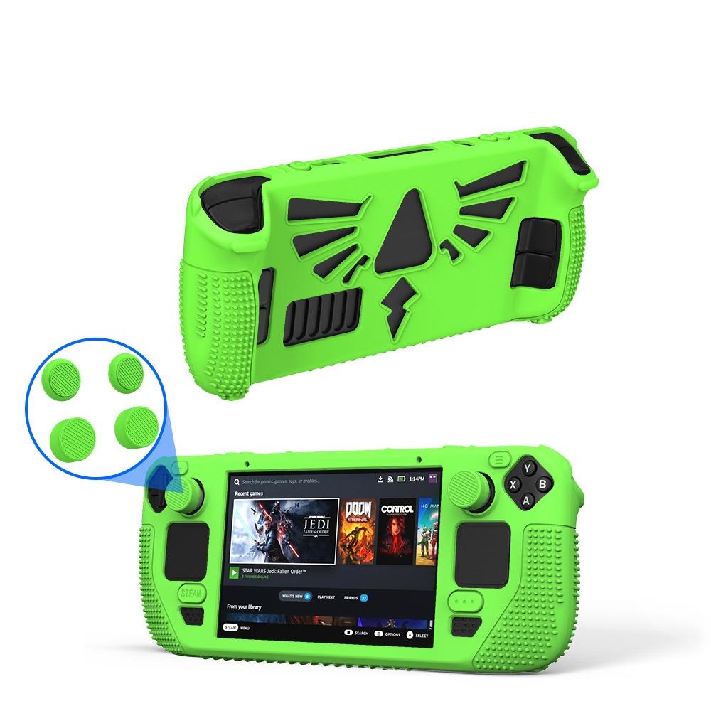 Silicone Protective Case with Holder for Steam Deck v V4-1 Pocket Consoles - Green