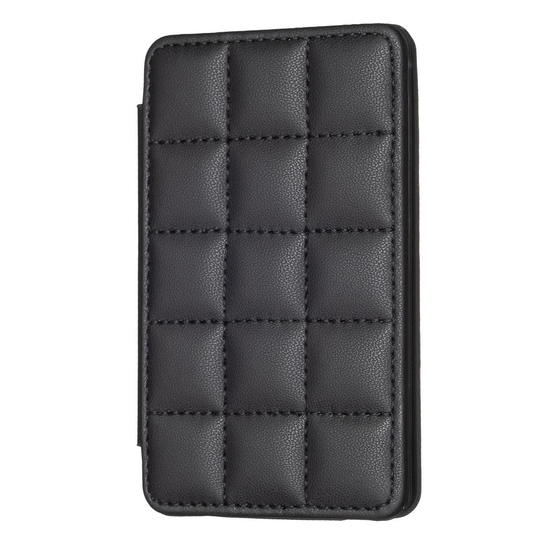Grid Pattern Card Bag Sticker For Mobile Phones - Black