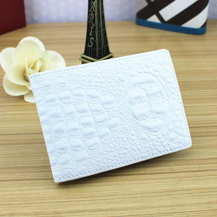 Universal Crocodile Pattern Driver License Cover With Card Slot - White