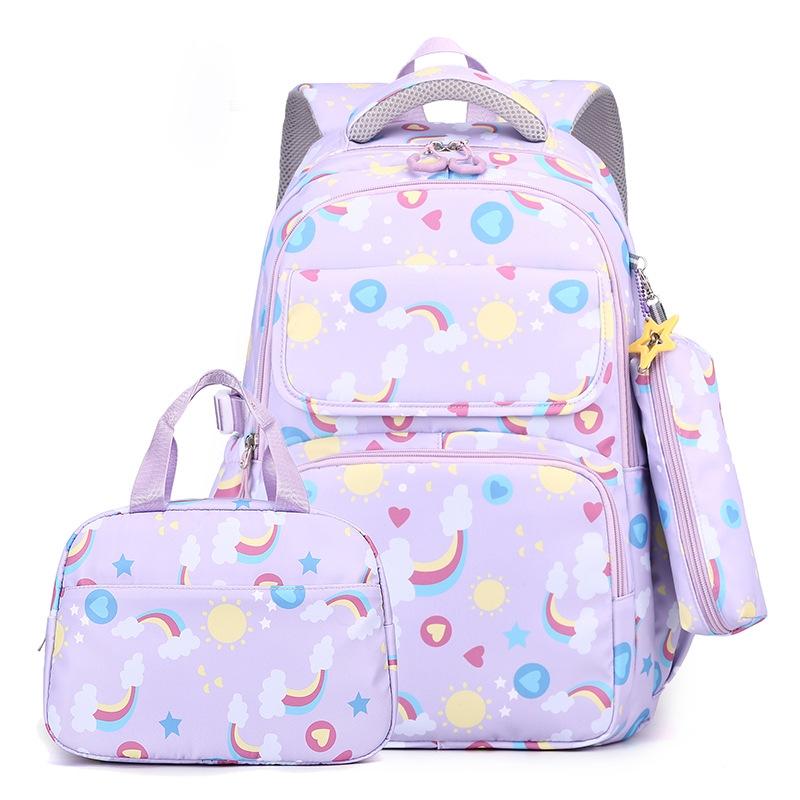 Kids Backpack Set with Lunch Bag & Pencil Case - 3 in 1 - Purple
