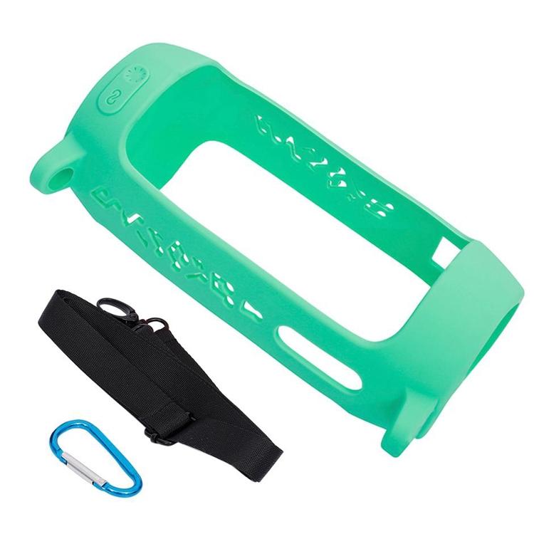 Shockproof Silicone Protective Case for Jbl Pulse4 with Carabiner & Lanyard - Mint Green